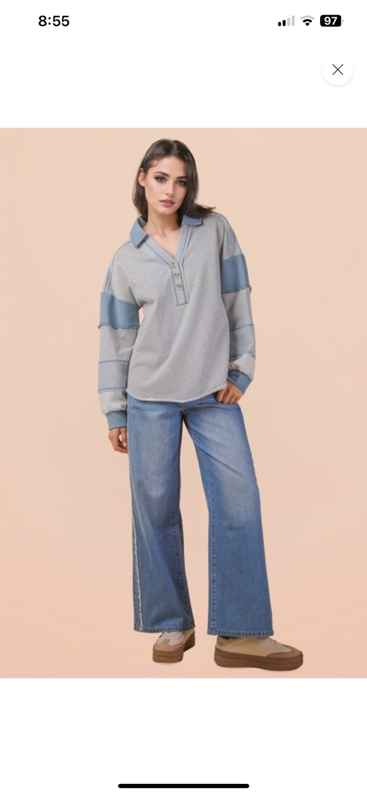 Heather Collared Top