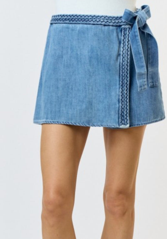 Wrap me up denim skort