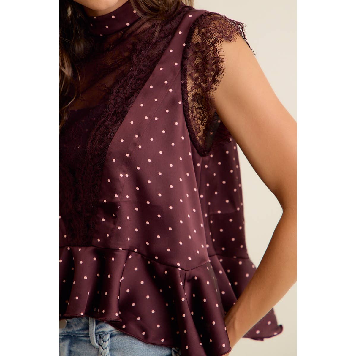 Gemma Polka Dot Lace Top