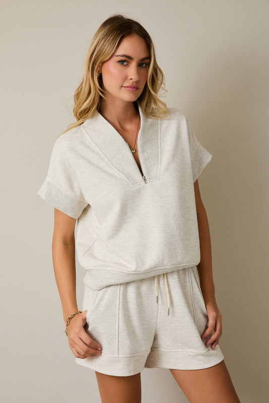 Torie Vneck Zipper Top