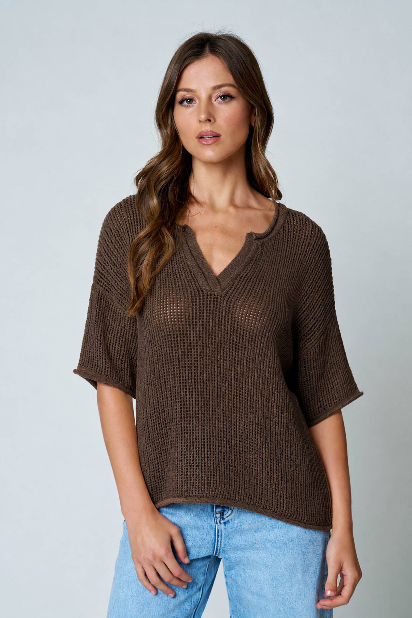 Bella Crochet Knit: Chocolate Brown