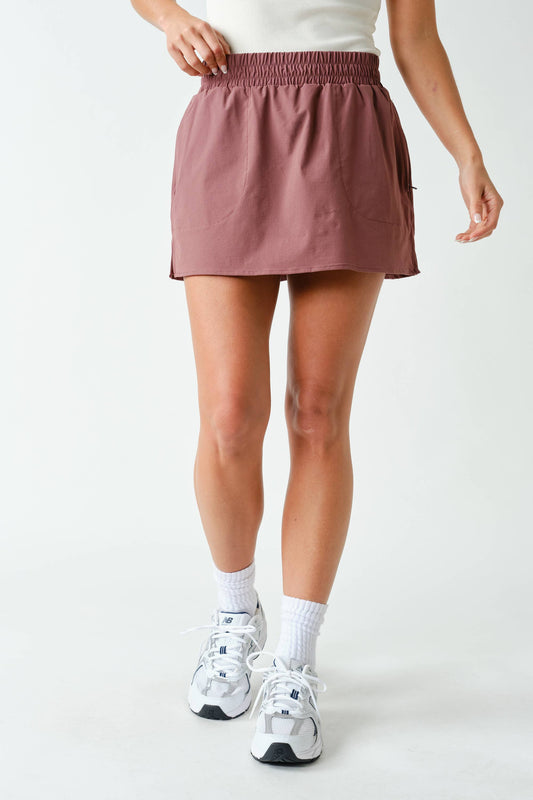 Scarlet Active Skirt: Rosewood