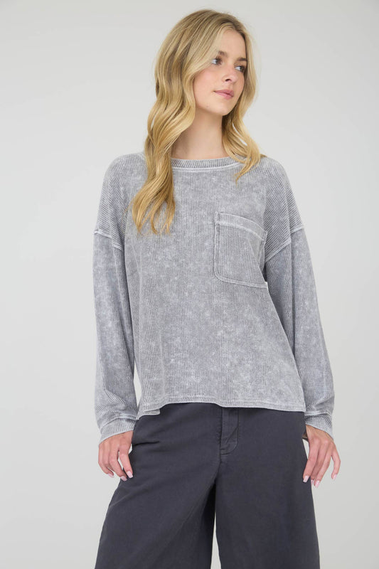 Brynn Pocket Waffle: Charcoal