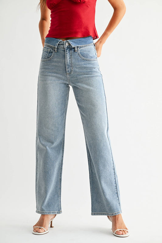 Amber Folded Waist Relaxed Straight