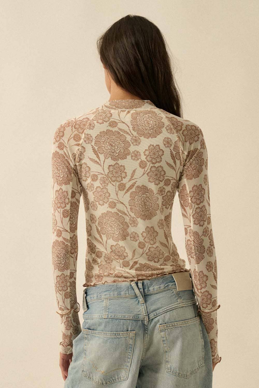 Billie Floral Mesh Top