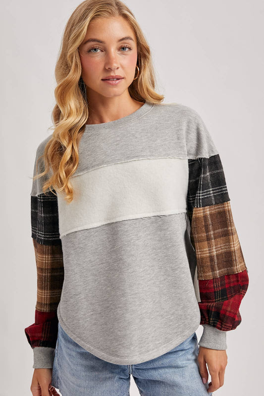 Clara Plaid Sweatshirt