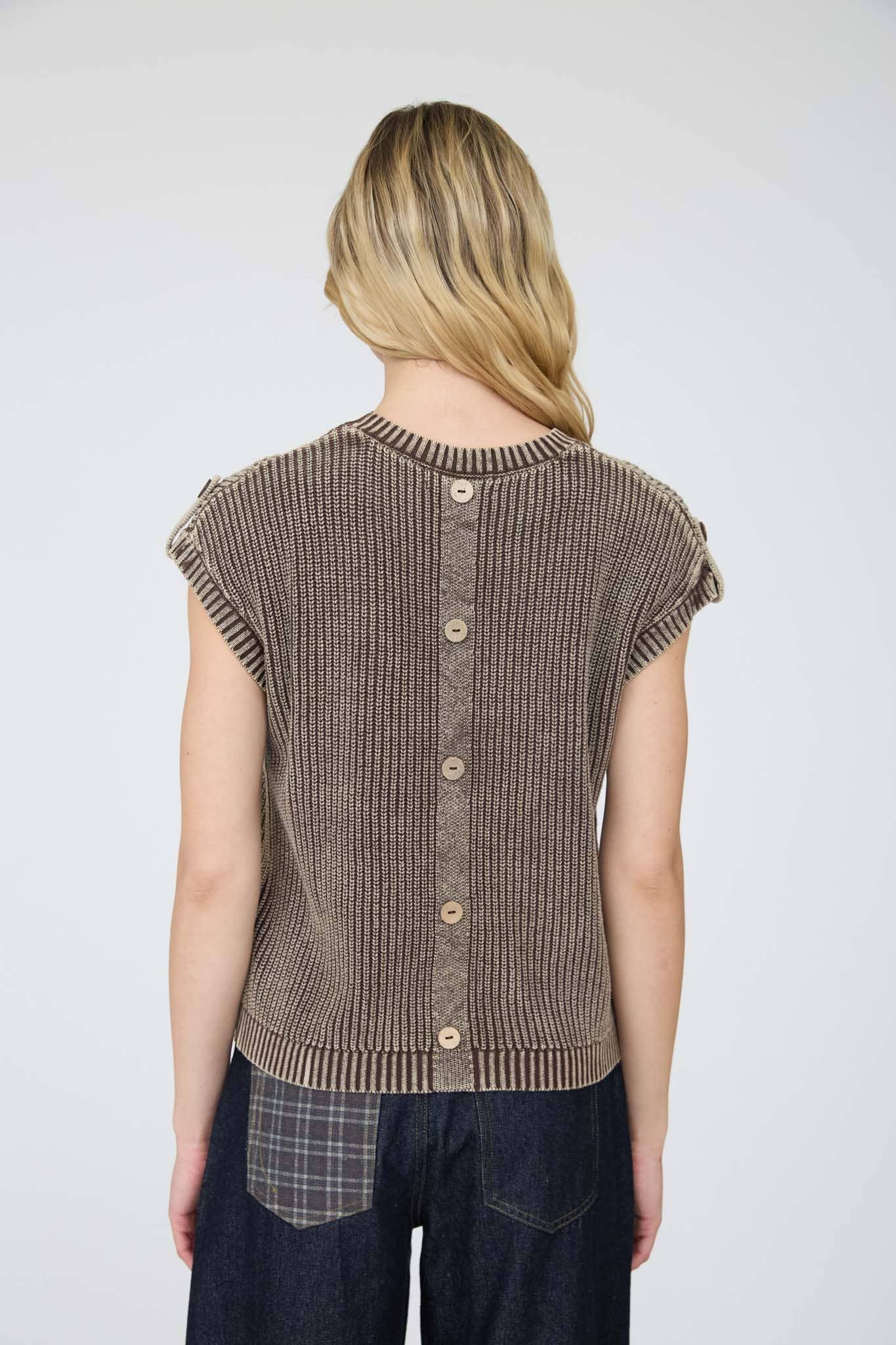 The Gina Knit Top : DARK BROWN