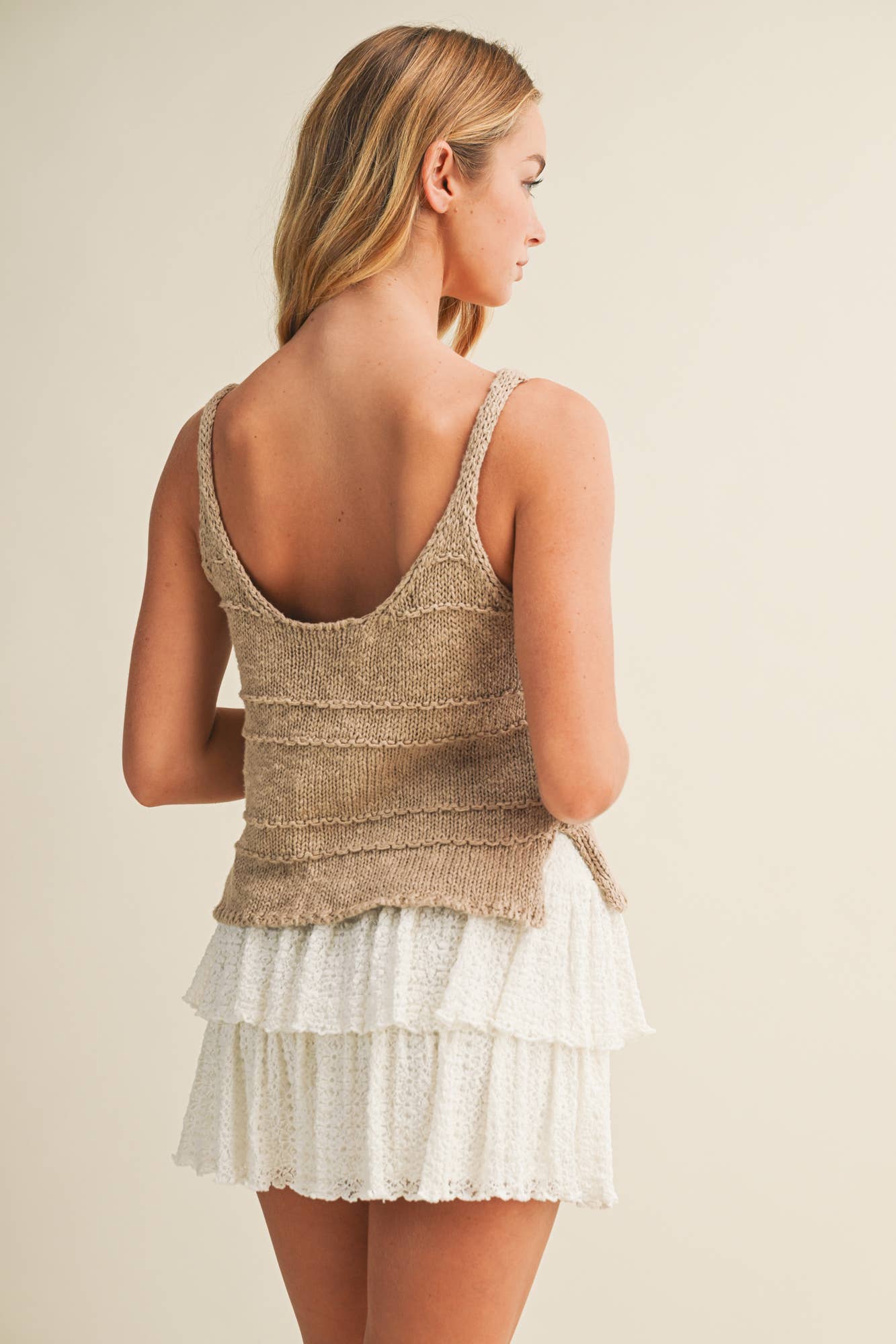 Joy Sweater Tank: Beige