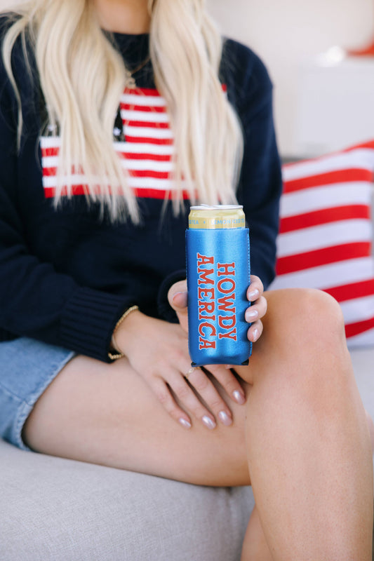Howdy America Metallic Koozie