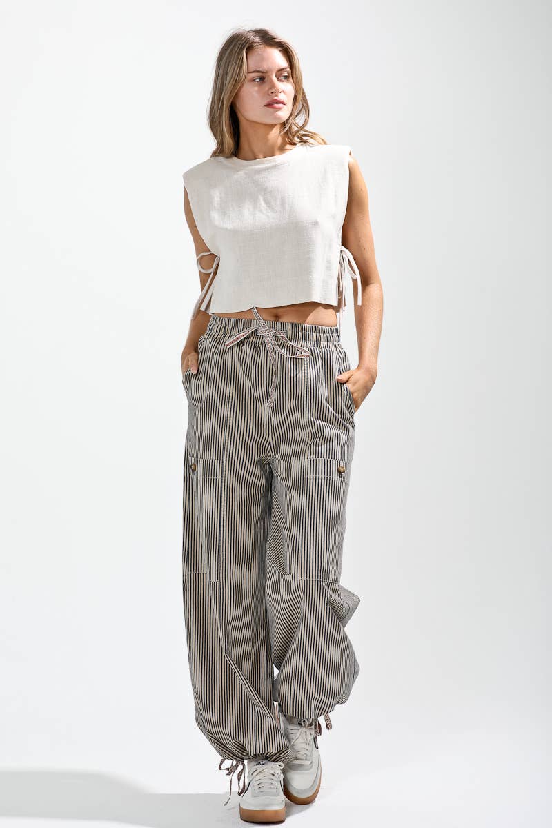 Broadway Striped Pants: Latte