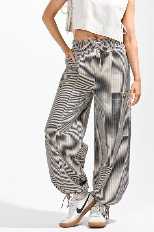 Broadway Striped Pants: Latte