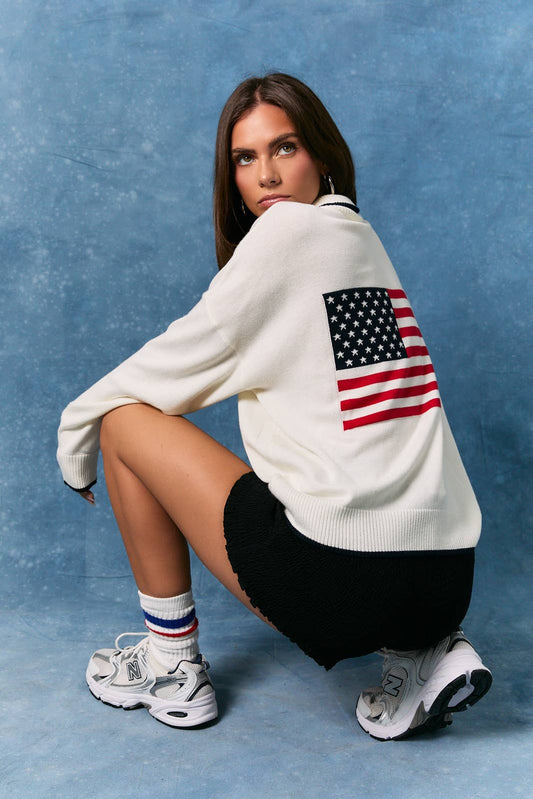 USA Collared Sweater
