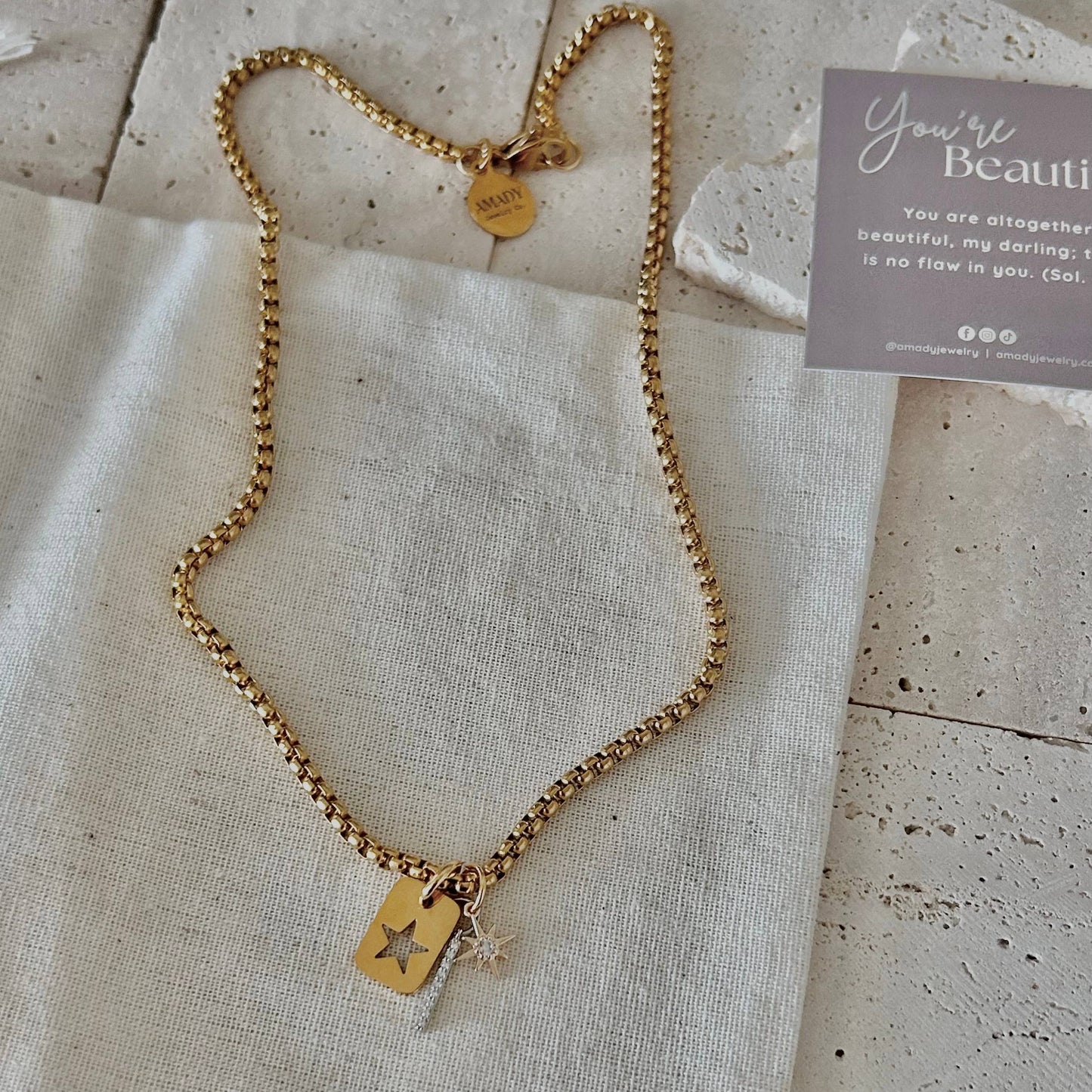 Star Tag Layering Necklace