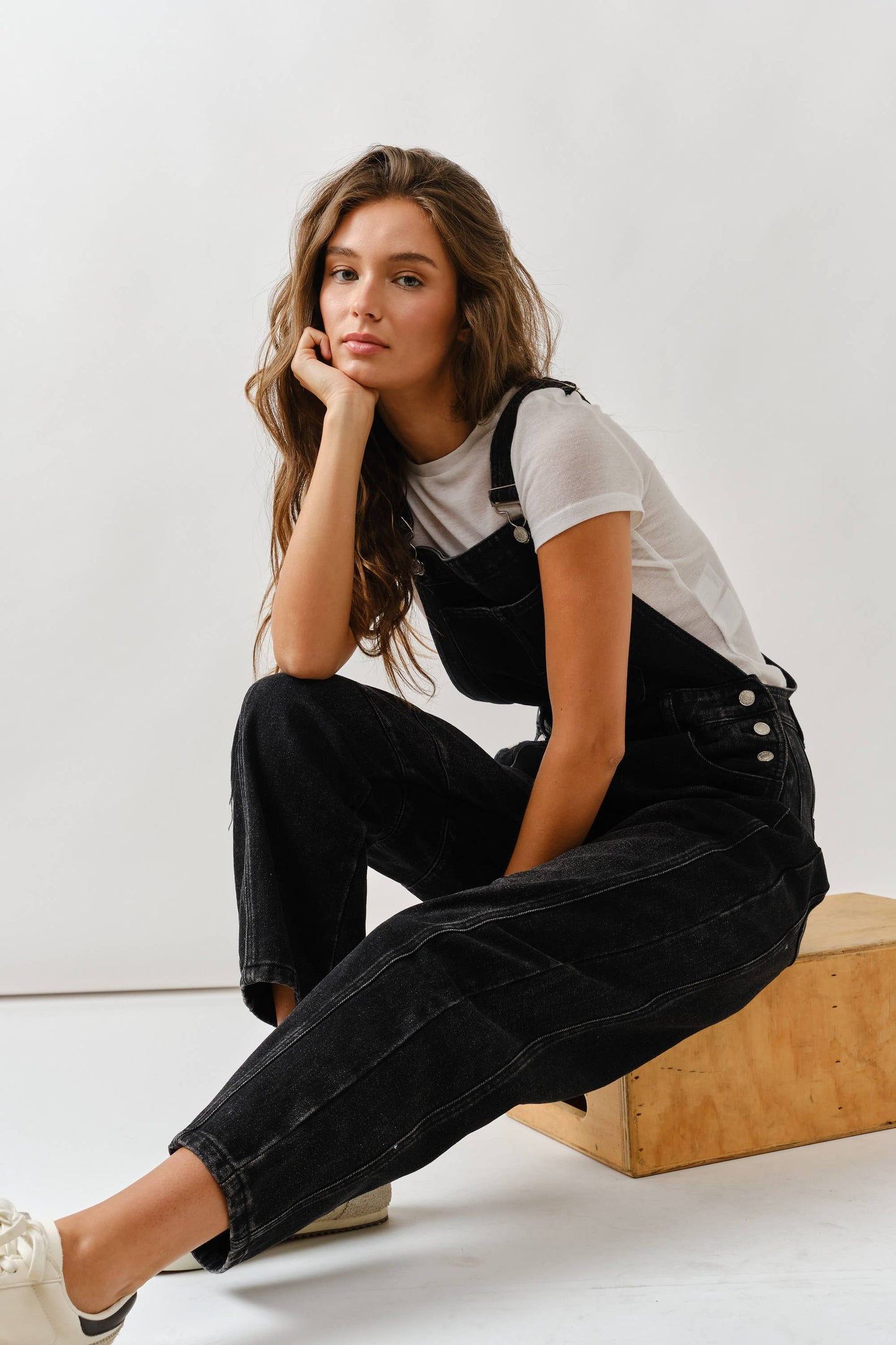 Molly Barrel Overalls: Black
