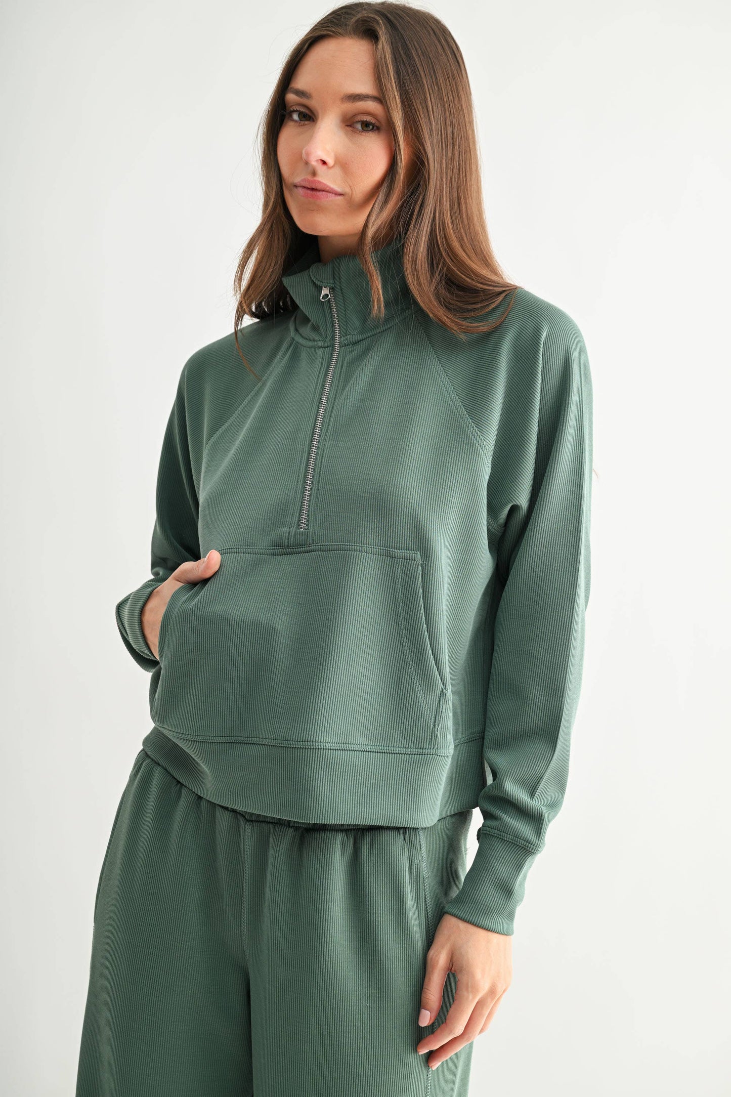 Running Errands Pullover: Eldergreen