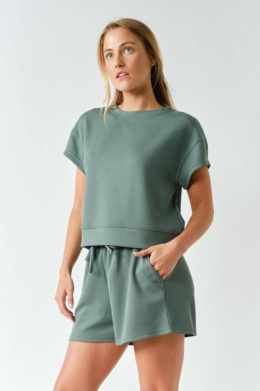 Luxe Ribbed Set: Eldergreen