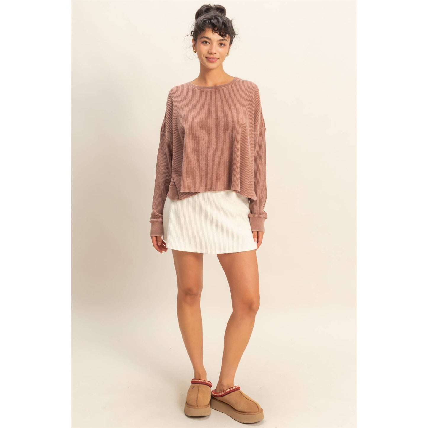Camille Open Back Knit: Chestnut