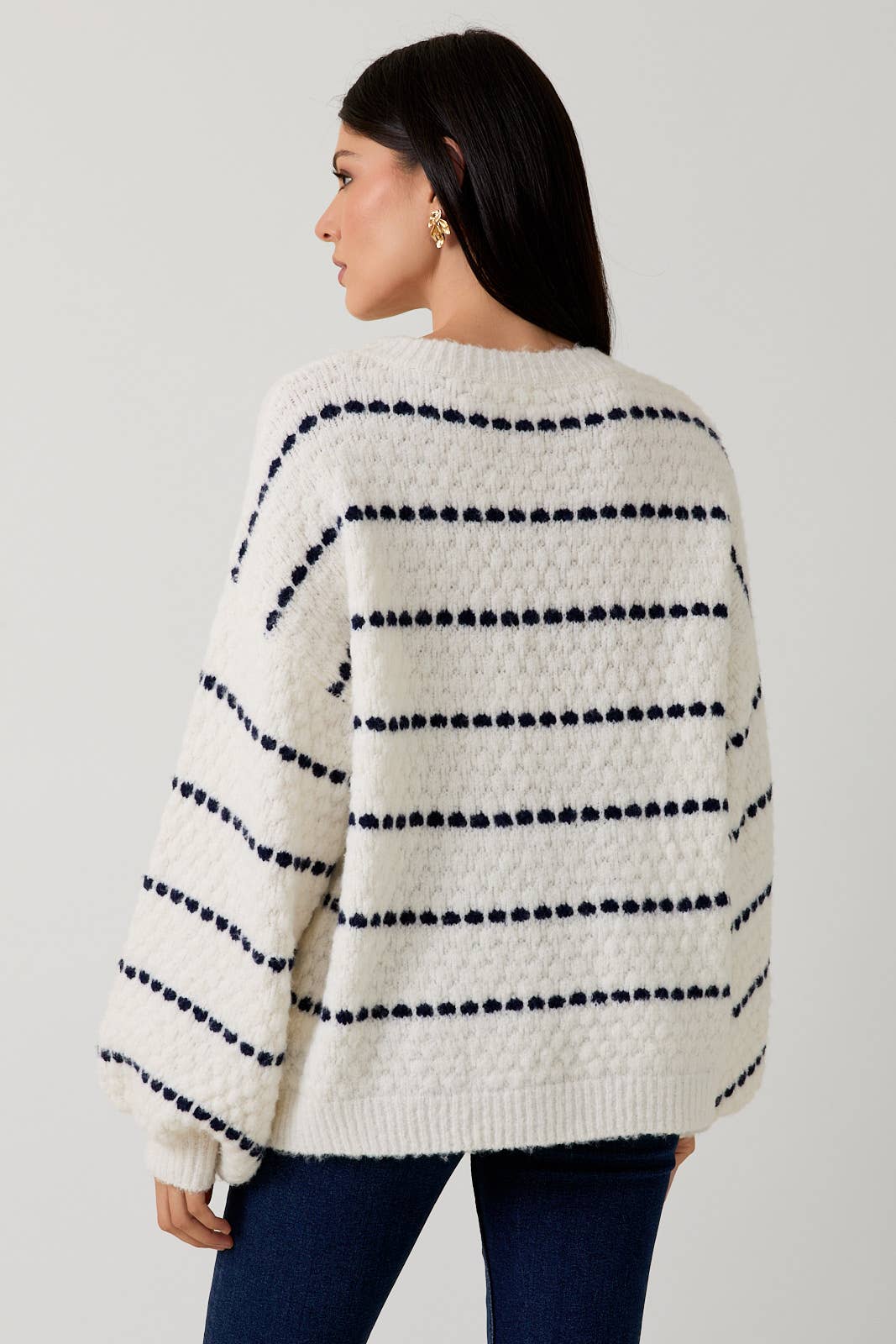 Kalise Stripe Bubble Sweater
