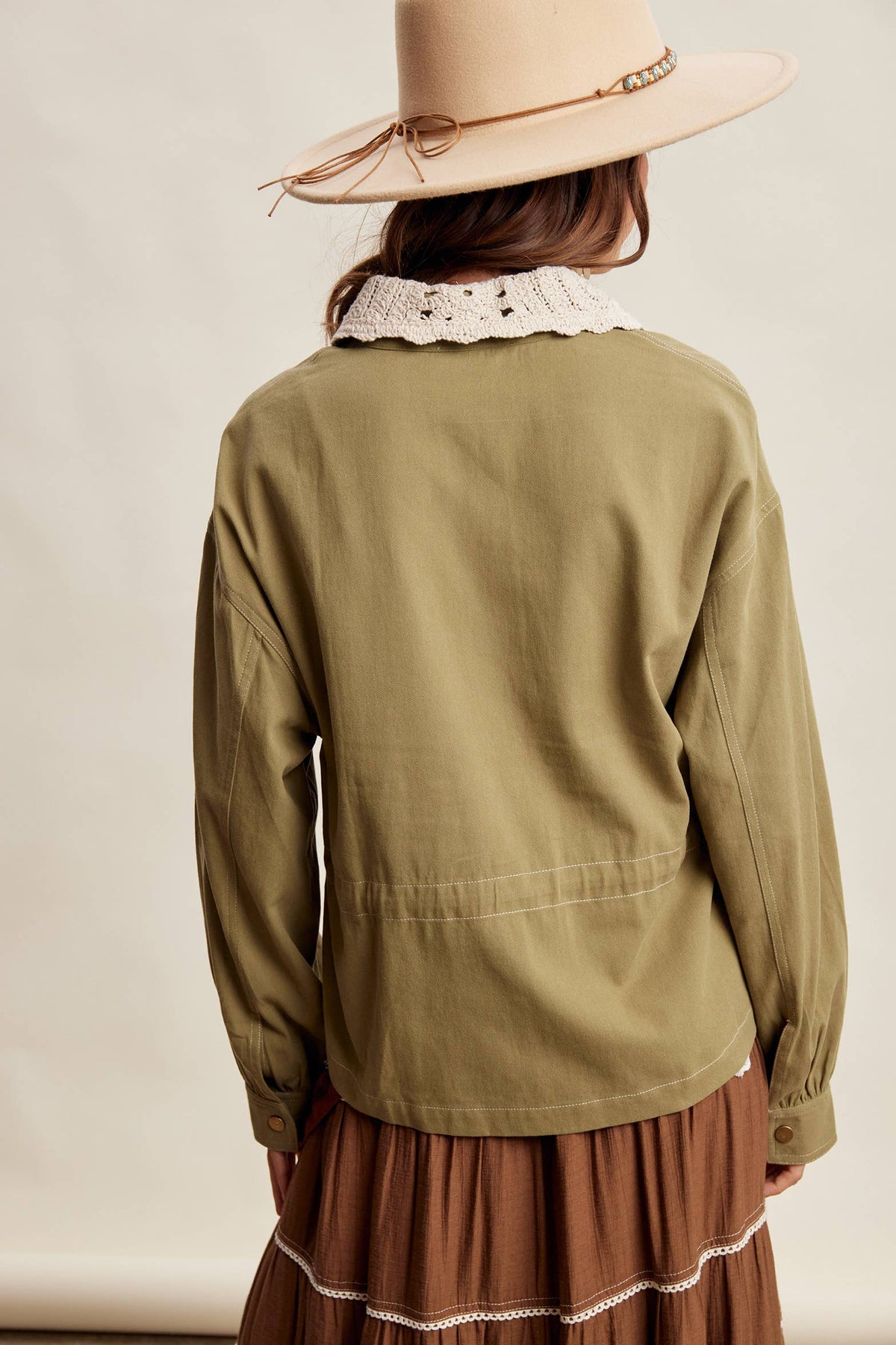Kenzie Crochet Collared Jacket
