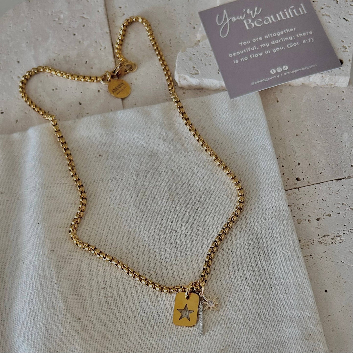 Star Tag Layering Necklace