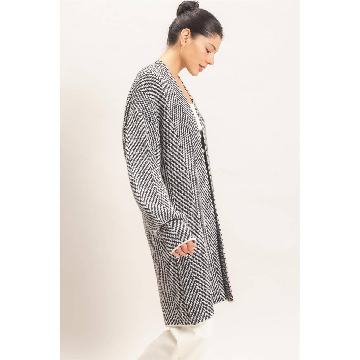 Heather Herringbone Cardigan
