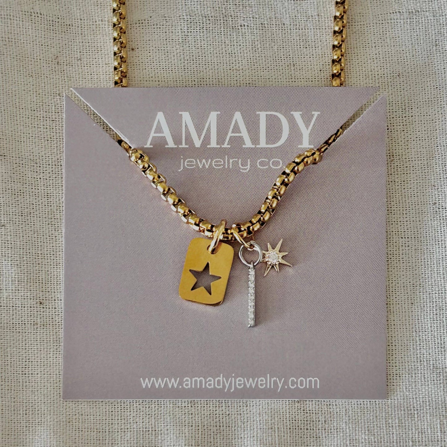 Star Tag Layering Necklace