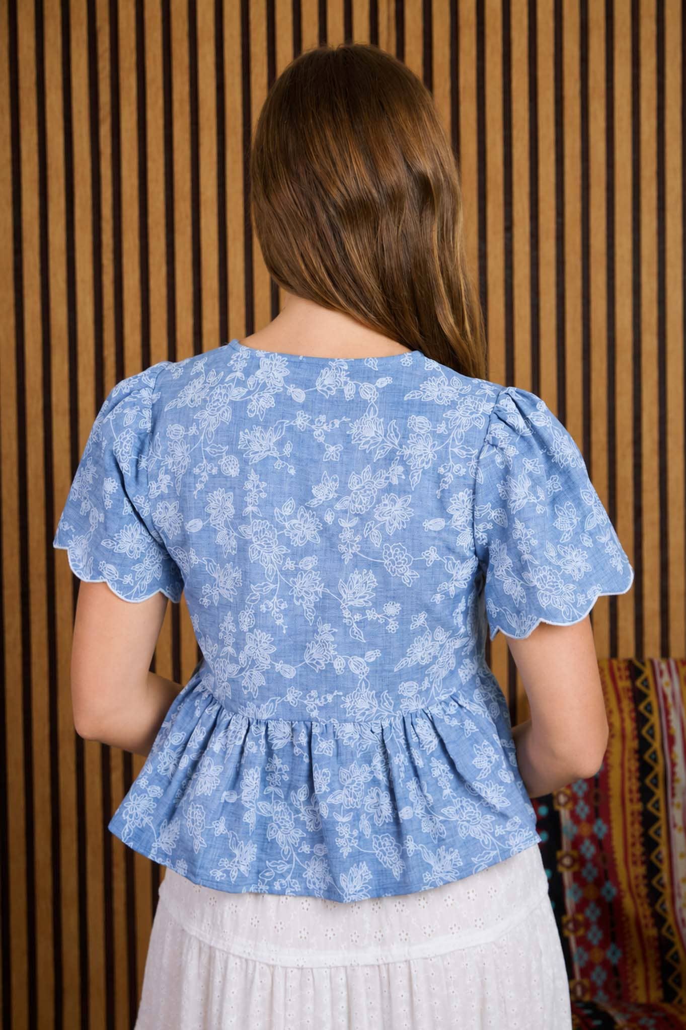 Brielle Peplum: Denim