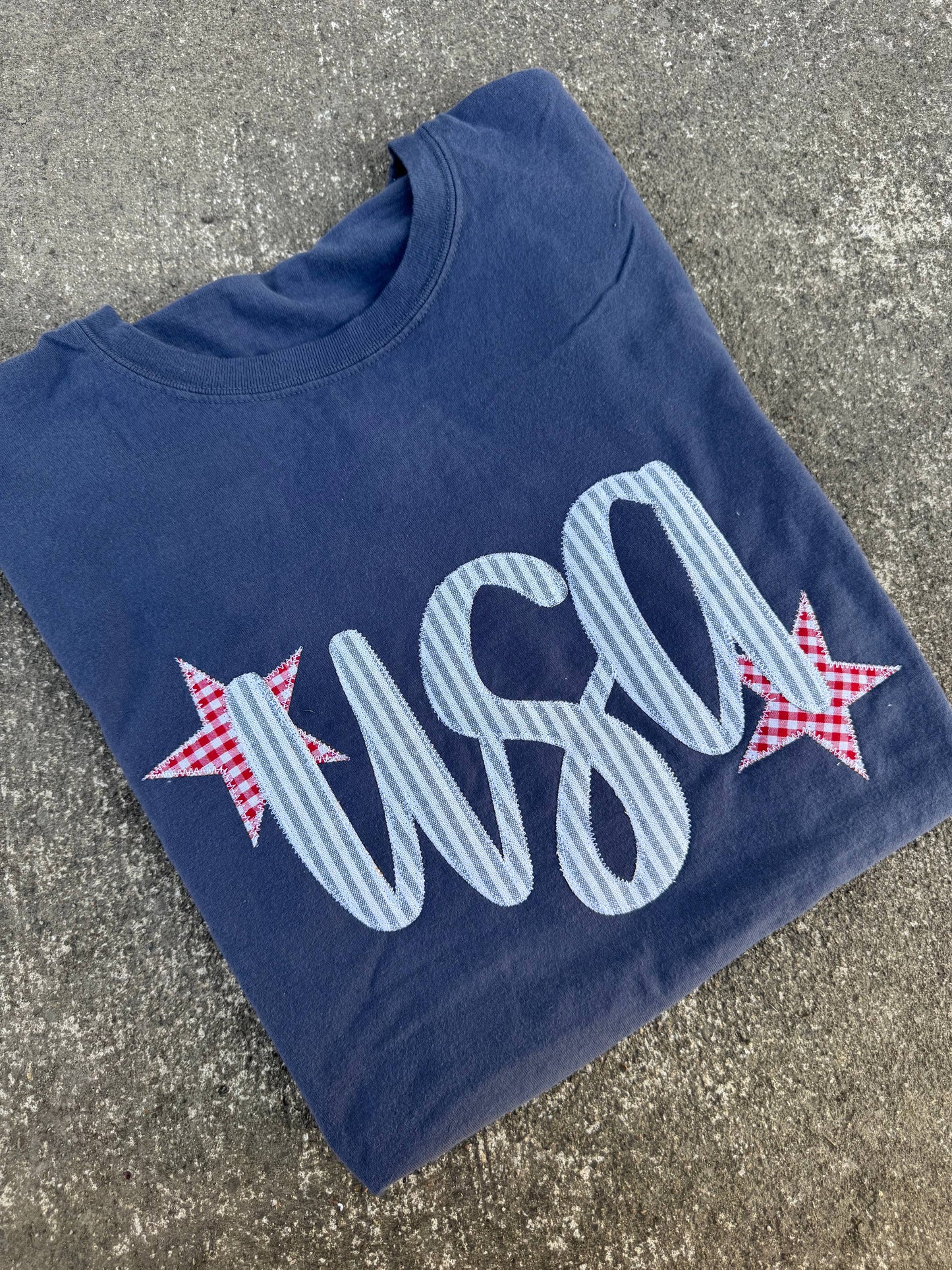 Star Spangled USA Hand Embroidered Tee