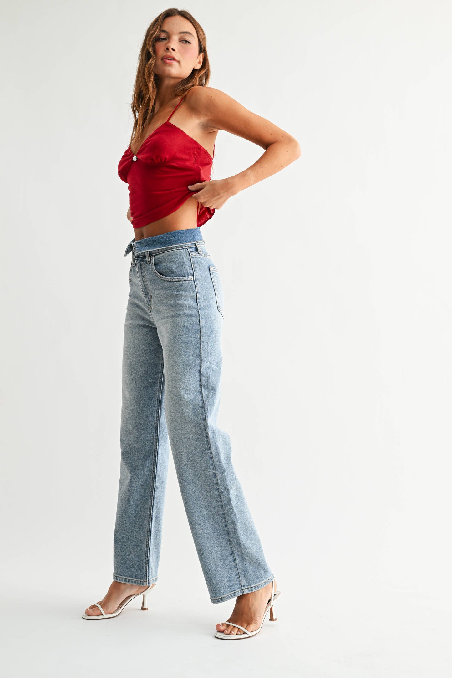 Amber Folded Waist Relaxed Straight