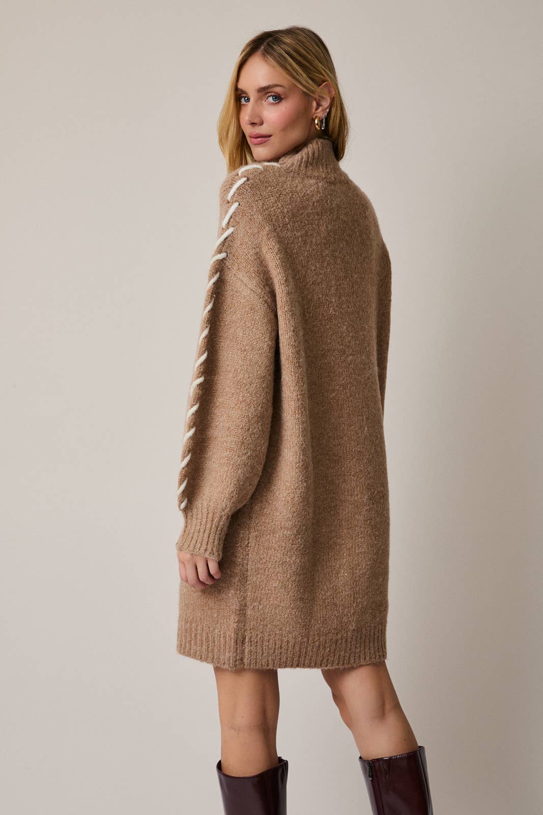 Kamri Sweater Dress: Mocha