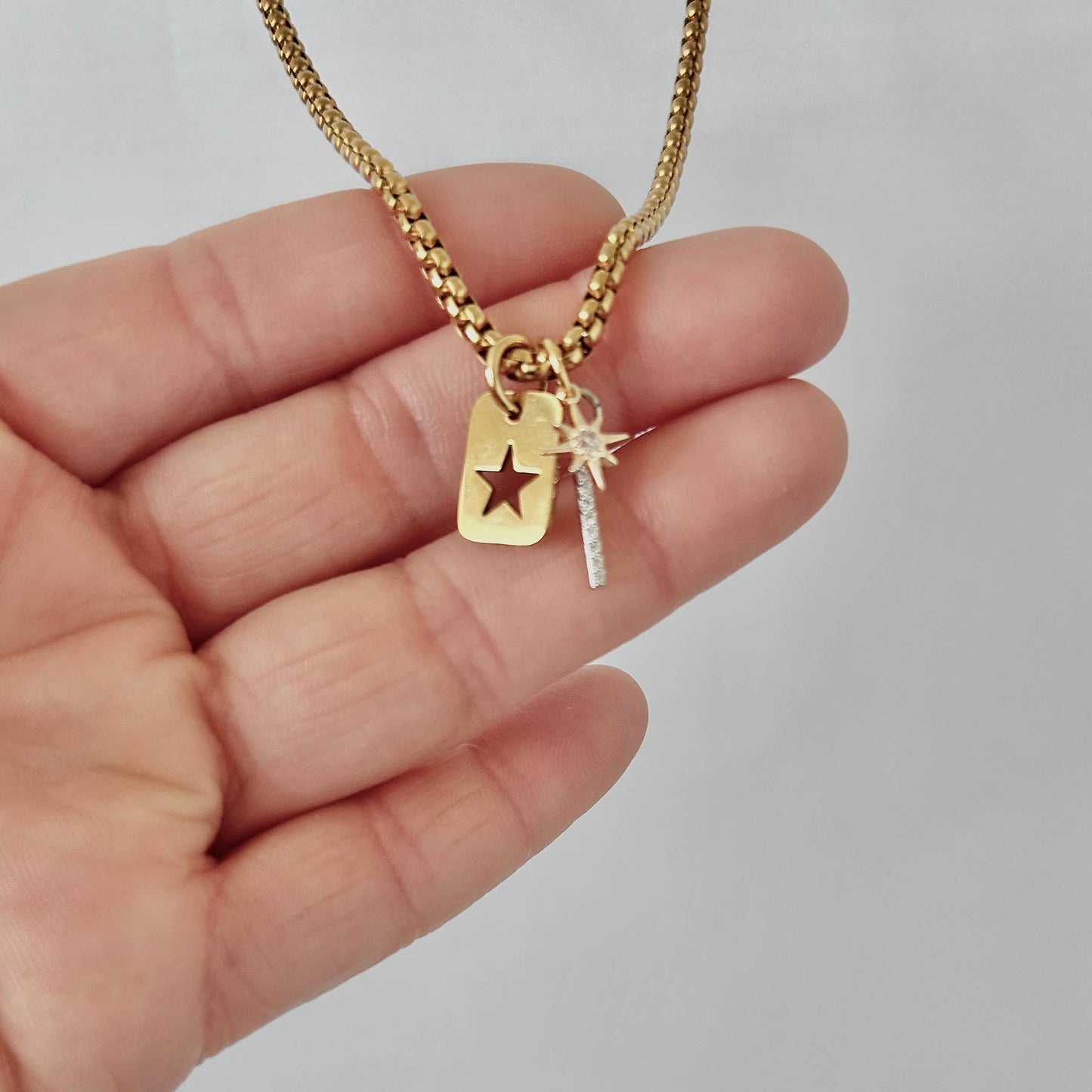 Star Tag Layering Necklace
