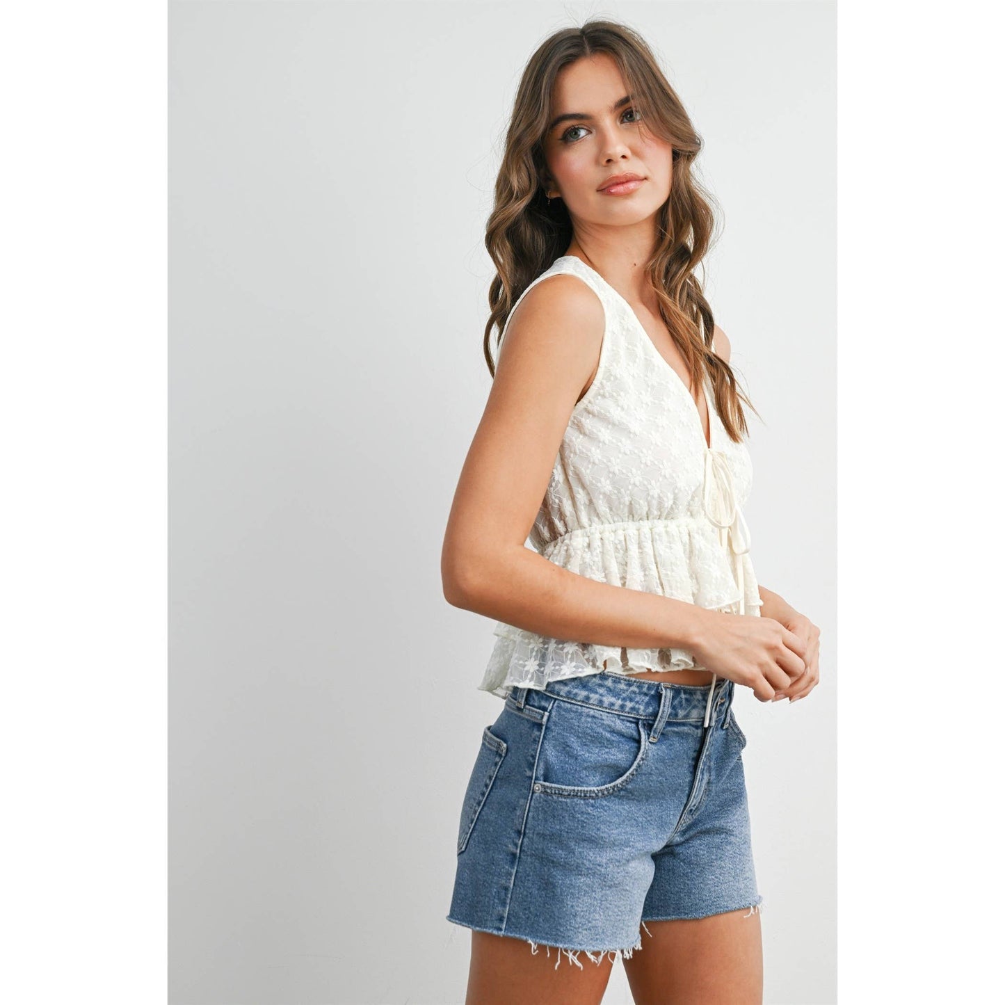 Kaylie Ruffle Hem Tank