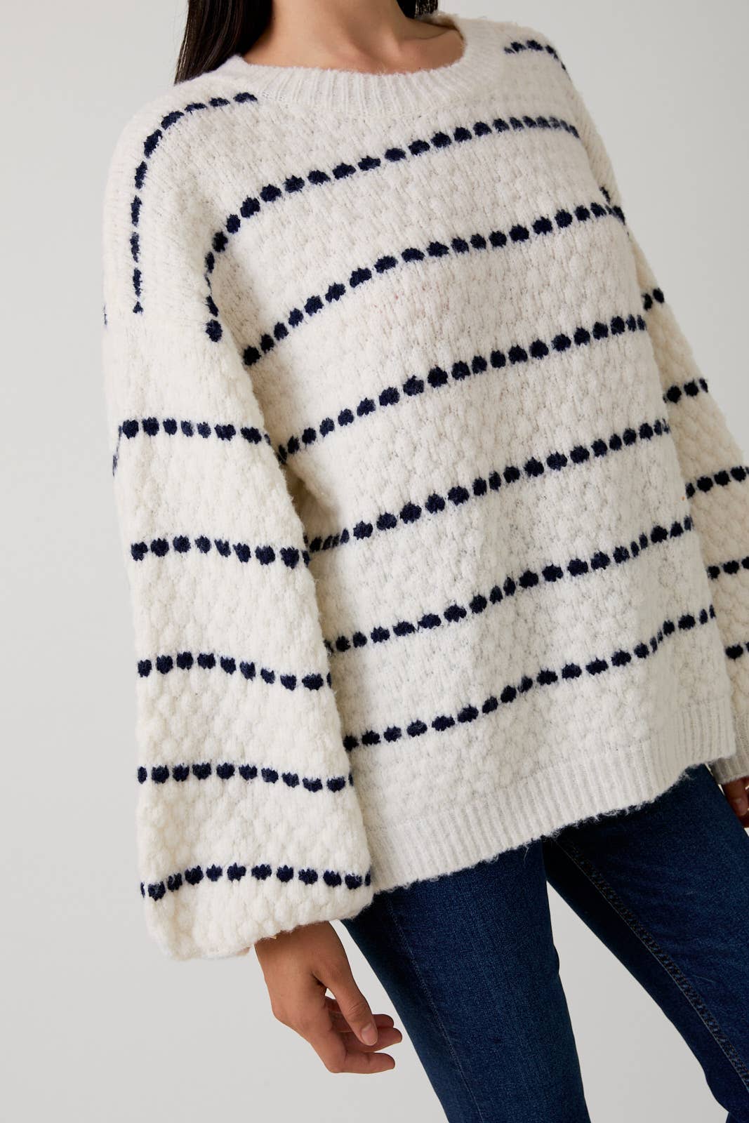 Kalise Stripe Bubble Sweater